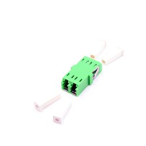 China SM/MM/OM3/OM4 Lc Apc Duplex Adapter , Fiber Optic Cable Adapter With Internal Shutter factory