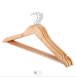 China Wardrobe Heavy Duty Wooden Coat Hangers , 17.5in Large Wooden Coat Hangers factory