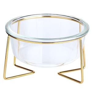 China 480ml 800ml Elevated Dog Food Bowl With Gold Stand Modern Minimalist Pet Supplies factory