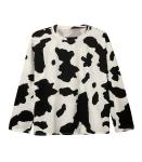 Women's Short Sleeve Round Neck Colorblock Cow Print Summer Casual Oversized T