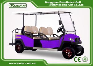 China 6 Seater Fuel Type Electric Passenger Car Purple With Italian Axle factory