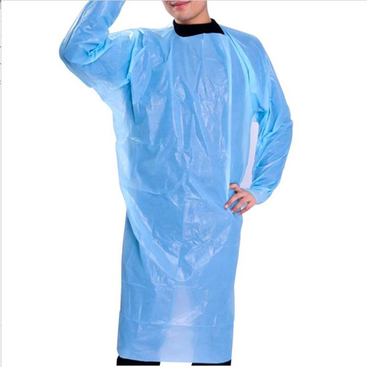 CPE Material Non Sterile Isolation Gown Waterproof Disposable Gown