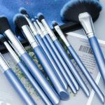 Luxury Cosmetic Brush Set High Performing Fancy Pearly Blue Color