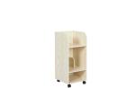 Children Home Office Wooden Book Rack White Oak Particle Board With Wheels