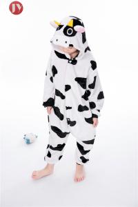 China Wholesale Soft Fluffy Flannel Plush Cow Kids Animal Onesie Kigurumi Pajamas factory