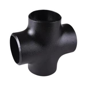 China Mill ASTM A860 Carbon Steel Pipe Tee Black Reducing Cross And Equal Cross factory