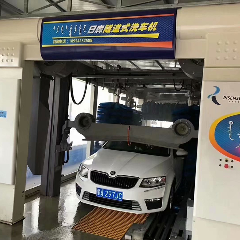Automatic Tunnel Car Wash Machine With Brushes And Air Dryer 9500*3800*3440mm