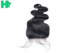 Grade 9A Human Hair Closure With Baby Hair Bleached Knots / Brazillian Body Wave