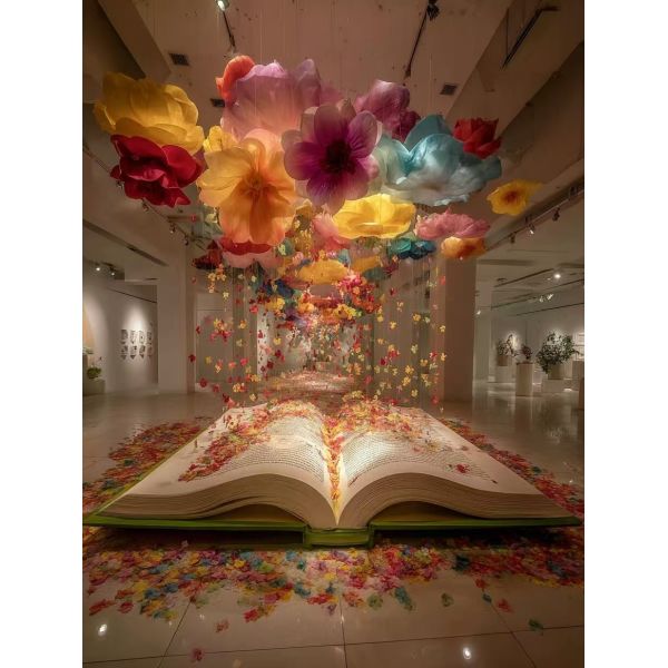 China Custom-made Art Installations for Large Flower Pendant Original Indoor Display & Public Space (for Festivals and Store Anniversaries factory