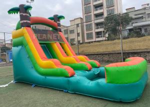 China Anti UV Outdoor Adults Commercial Vinyl inflatable water slide rental backyard Tropical inflatable water slide factory