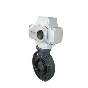 China DN50 - DN300 UPVC Electric Butterfly Valve Straight Through Type For Irrigation factory