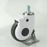 5 Inch Soft Wheel Screw Medical Bed Casters Grey TPR Anti-Winding Silent