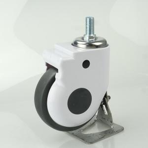 China 5 Inch Soft Wheel Screw Medical Bed Casters Grey TPR Anti-Winding Silent Hospital Bed Caster Wheels Wholesales factory