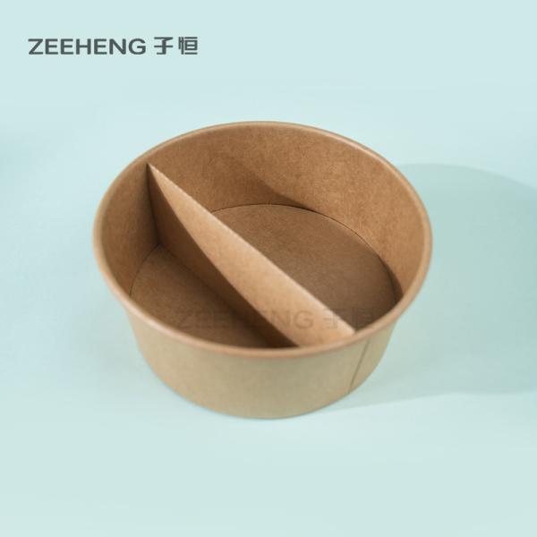 China Eco Friendly Kraft Paper Soup Bowl 26oz 780ml With Insert Plate factory