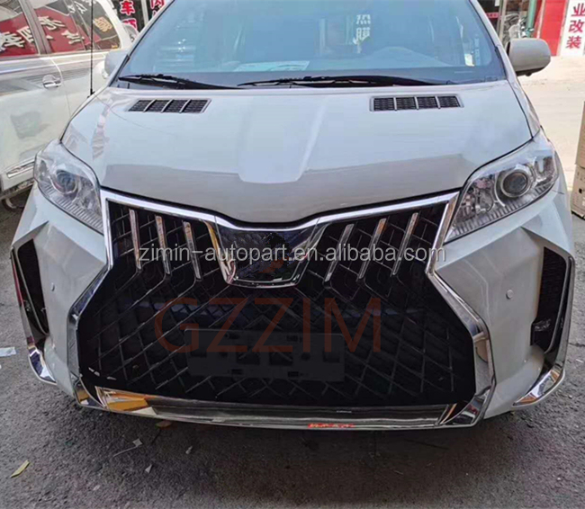 other auto parts front and rear lm style body kit with hood for toyota sienna 2011-2020