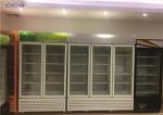 Electric 2 Door Upright Commercial Fridge LOW - E Glass Customized Size
