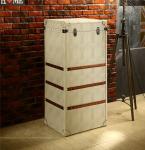 Retro Vintage Leather Storage Steamer Trunk With Drawer Chest Full Handcrafted