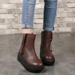 S035 New thick-soled wedges women's boots warm fluffy Martin boots rear zipper