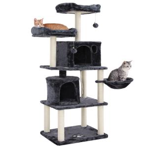China Deluxe Songmics Cat Tree , Cat Climbing Pole For Small Spaces Engineered Wood Bases factory