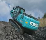 Green Used Kobelco Excavator Hydraulic SK210LC