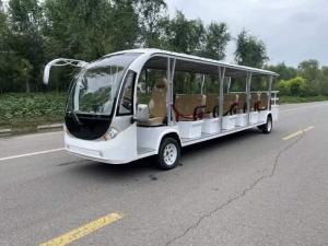 China White 23 Seat Electric Sightseeing Bus 72v 200AH Lead-Acid Battery Without Door factory