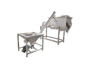 China Horizontal Cylinder 3kw 450L/Time Food Mixer Agitator factory