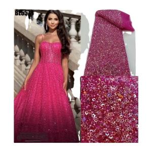 China 2023 Exquisite handmade beaded lace embroidery lace fabric wedding dress Senegal fabric women clothing french tulle lace fabric factory