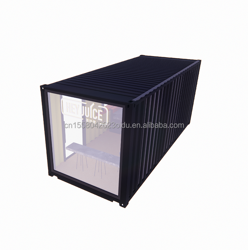 Long Beach Container Coffee Bar Extendable Container Bar with Customized Color and Wall 50/75/100mm Wave Sandwich Panel