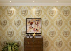 China European Design Style Wallpaper Artistic Printed Eco - friendly for TV Background factory