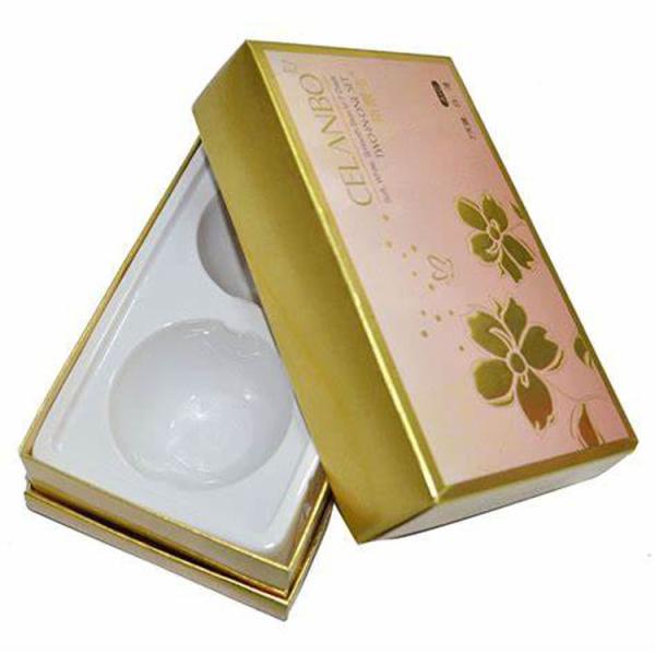 custom gold paper facial mask rigid gift box cosmetics packaging gift box