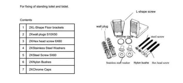 Stainless Steel Toilet Sanitary Ware Floor Installing Toilet Fixing bolt