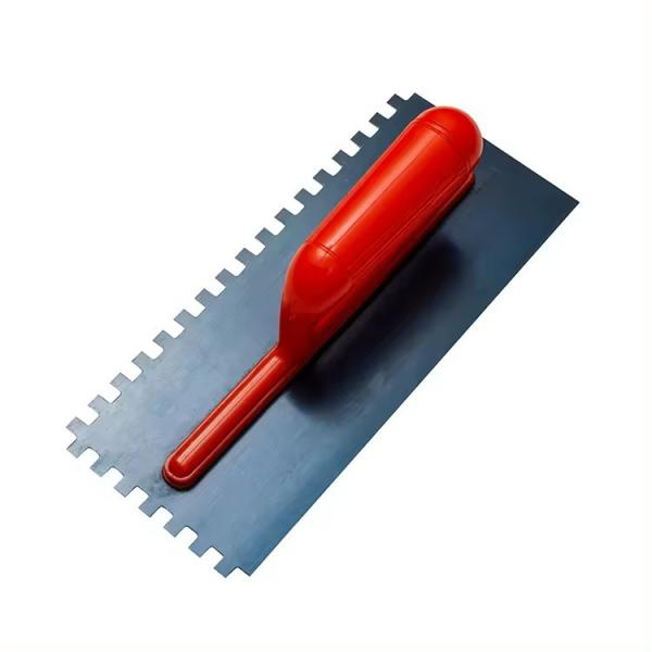 0.7 mm Carbon Steel Finishing Drywall Trowel 1x1cm Toothed Rectangle Shape