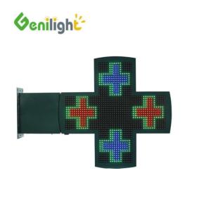 China High Contrast Ratio 1200x1200 Green LED Cross Display for Pharmacy in Outdoor Design factory