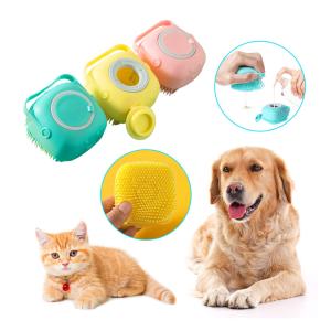 China Blue Pink Shampoo Dispensing Brush Silicone Dog Bath Brush Custom factory