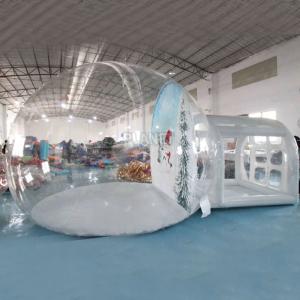 China Party Event Inflatable Christmas Snow Globe Bubble Tent House PVC Bounce House Photo Booth factory