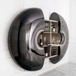 Premium Grey Wall Mounted Bar Wine Cabinet Automatic Wall Hanging Decoration