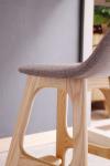 Ash Wood Fabric Modern High Wooden Bar Chair