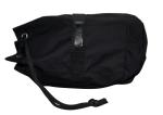 Personalized Canvas Shopper Bag, Black Drawstring Bags With Leather Patch Logo