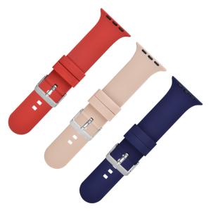 China Popular Optional Colors 40mm 44mm Silicone Sport Watch Band For Apple Watch factory