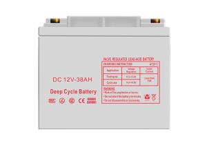 China 38AH 12V Deep Cycle Solar Battery , Small Deep Cycle Marine Battery factory