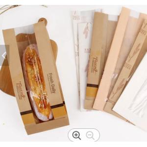 China Reusable Kraft Paper Plastic Bread Bags With Window Biodegradable Odm factory