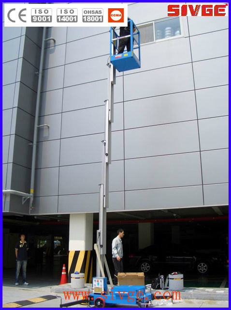 10 Meter Mobile Elevating Work Platform , Electric Work Platform Lifts For Repair Lights