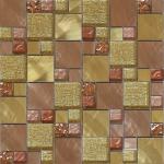 Waving back gold color glass mix metal mosaic pefect for your small decoration
