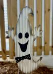 Outdoor Metal Halloween Ornaments Garden Statues Lifelike Ghost Plug In