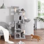 Large Cat Scratching Post Solid Three Caves Smoky Grey Color Long Durability