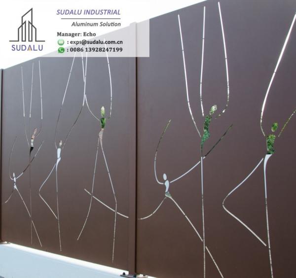 SUDALU Foshan Outdoor Aluminum Laser Cut Panels Fence Customized Size Perforated