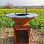 Outdoor Camping Corten Steel BBQ Grill Wood Fuel