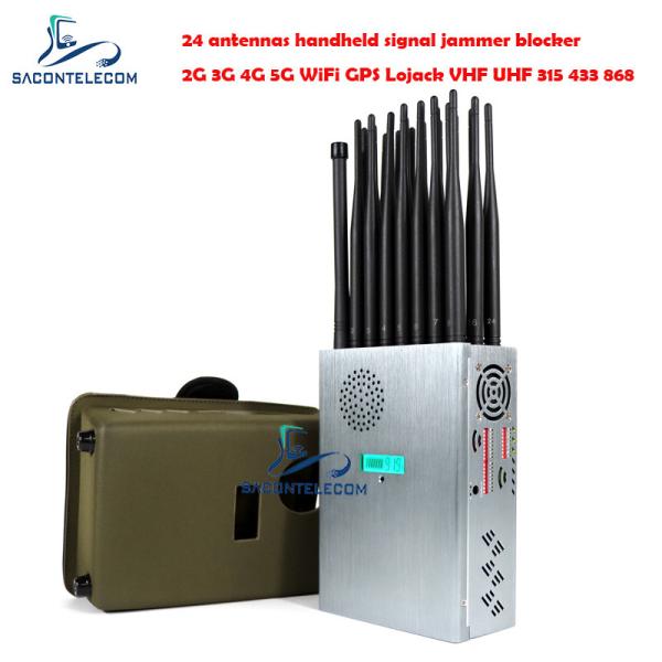 America Mobile Phone Signal Jammer 20m Radius For 5G 600mhz 3700mhz 2.4G 5.2G 5