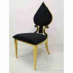 Poker Heart Banquet Dining Chair Black Color Stainless Steel Frame