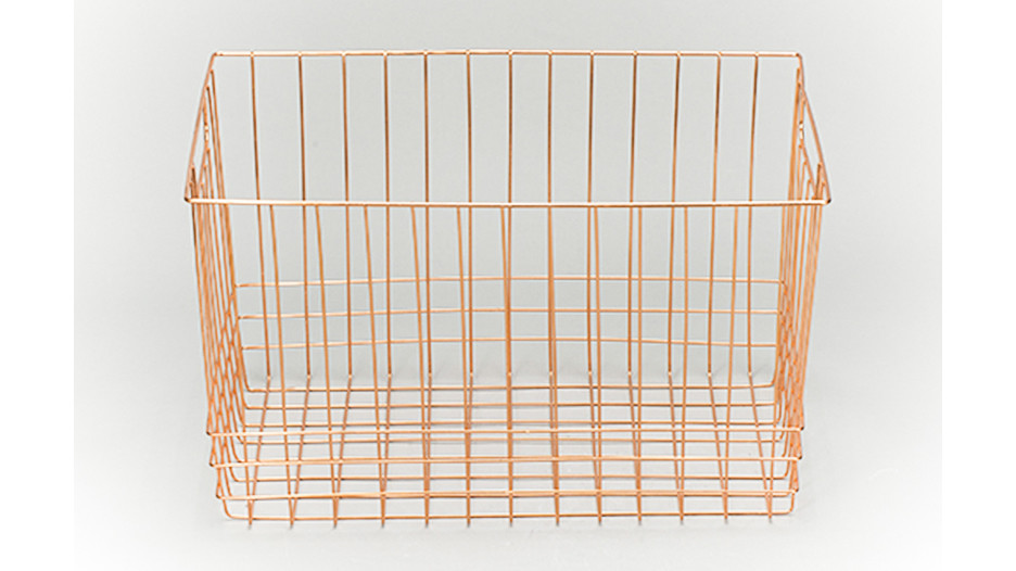 Gold Wire Line Metal Wardrobe Organizer Drawer Organizer Household Metal Basket With Handle For Sundries